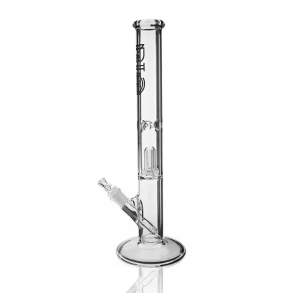 BIO Glass | Showerhead Percolator Straight Water Pipe | 18″ – 14mm – Various Colors