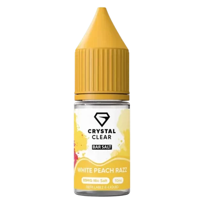 Crystal Clear White Peach Razz Nic Salt Vape juice 10ml