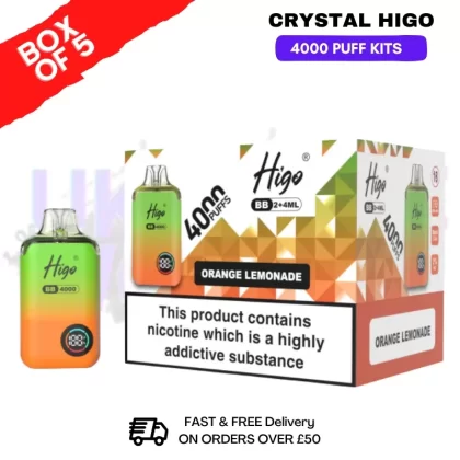 Orange Lemonade Crystal Higo 4000 Pod Kits Box Of 5