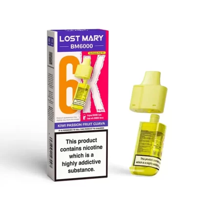 LOST MARY BM6000 KIWI PASSIONFRUIT GUAVA PREFILLED REFILL PODS