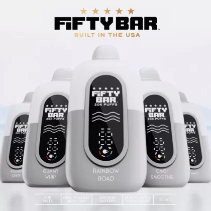 FIFTY BAR "White Series" 20K Puff Powered By BEARD Vape Co. Disposable Device - 20000 Puffs - Watermelon Patch