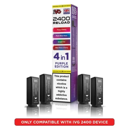 IVG 2400 Reload 4 in 1 Prefilled Pods Purple Edition - Strength#20mg