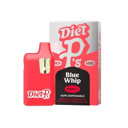 Diet Ps THC-h Vaporizer – 2000mg - Strain#Blue Whip (I)>Ruby Ringz (S)>Sweet Cheeks (H) (72A579)