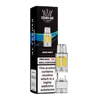 Al Fakher Crown Bar Pro Max 12K Prefilled Pod Gum Mint - Nicotine Strength#20mg (9C99EE)