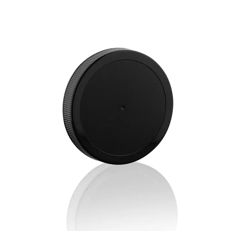 Plastic Cap | Ribbed w/ Foam Liner | 89mm – Black - Ejuicewarehouse