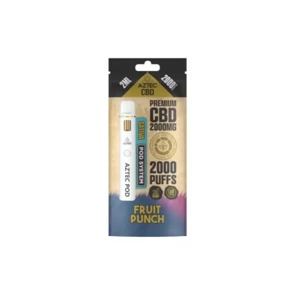 Aztec CBD 2000mg Broad Spectrum Starter Pro Pod Vape Kit - Strawberry Ice