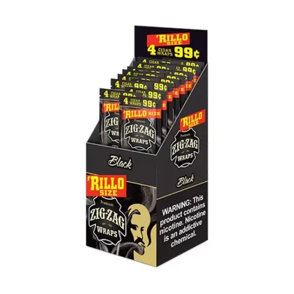 Zig Zag Black Rillo Size Blunt Wraps