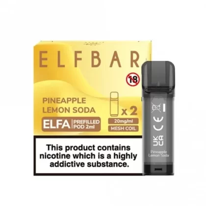 Elf Bar Elfa Pineapple Lemon Soda Nic Salt E Liquid Pods – Elfa Series (2 x 2ml)