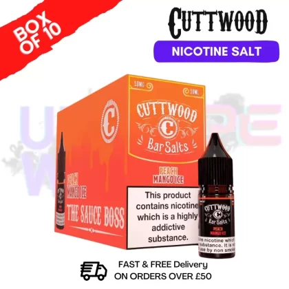 Peach Mango ICE Cuttwood Bar Salt BOX OF 10