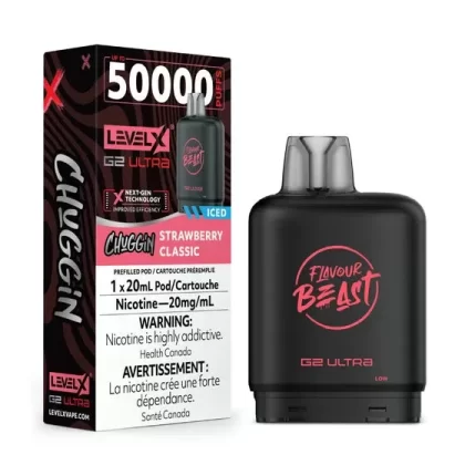 Flavour Beast Level X G2 Ultra Pod – 50k Puffs – Strawberry Classic ICED