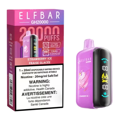 Elf Bar GH20K Disposable Vape Device - Strawberry Ice 20ml - 20mg/ml