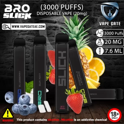 BRO SLICK DISPOSABLE VAPES (3000 PUFFS) - 20 mg / Gum Mint