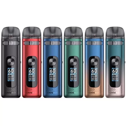 Uwell Crown X 60W Pod System Kit 1500mAh - Color#Black>Red>Green>Forest Dawn>Sunrise Sky>Blue (7B99DB)