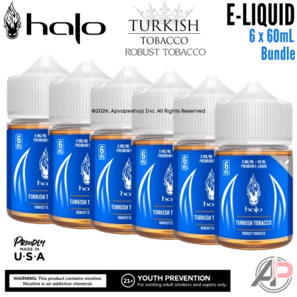 Halo Turkish Robust Tobacco E-Liquid 60mL 6 Bottle Bundle Box