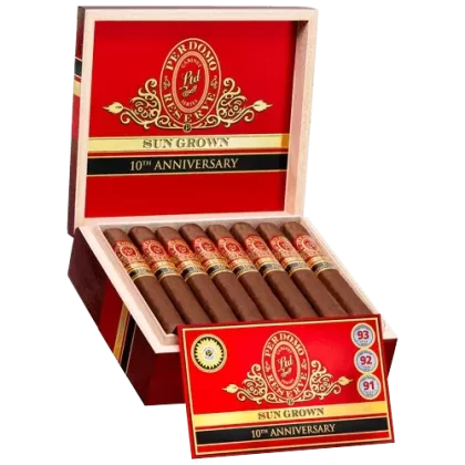 Perdomo Reserve 10th Anniversary Sun Grown - Churchill (7.0″ x 54), Epicure (6.0″ x 54); 5 Pack, Box of 25