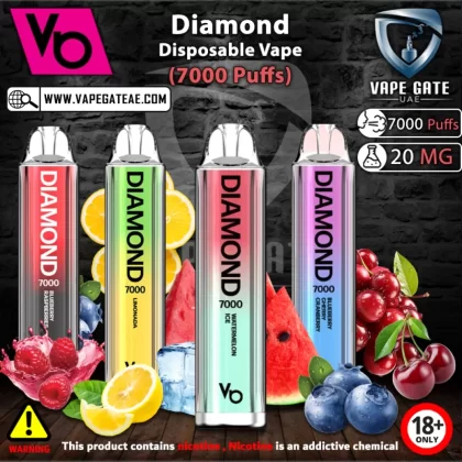 Vapes Bar - Diamond Disposable Vape (7000 Puffs) - Glacier Mint / 20 mg