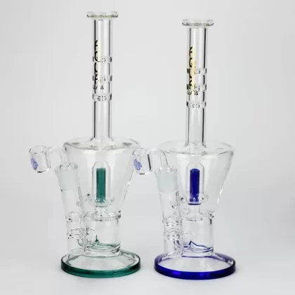 13″ AQUA Glass 2-in-1 Sowerhead Percolator Glass Bong