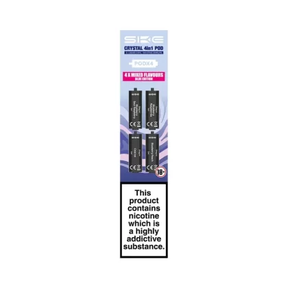 SKE Crystal 4in1 Blue Edition Multi-Flavour Pods (4 Pack) - Nicotine Strength#20mg (04E0B8)