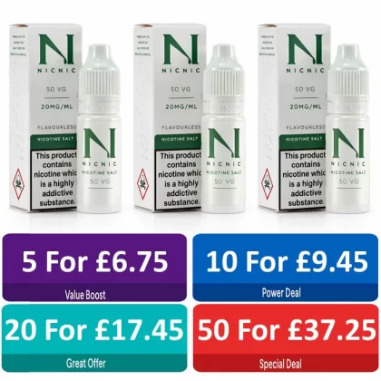 Nic Nic Salt By Nic Nic – Nic Salt Shots – 50%VG – 20mg UK Made - Vapestorm Co