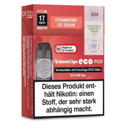 Innocigs Eco Pod – Strawberry Ice Cream – 2er Pack - Innocigs Eco Pod / 17mg/ml