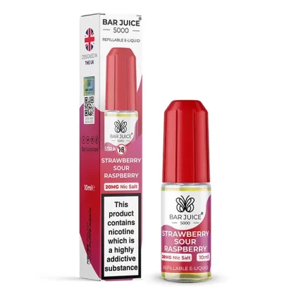 Bar Juice 5000 Strawberry Sour Raspberry Nic Salt E-Liquid 5mg, 10mg & 20mg