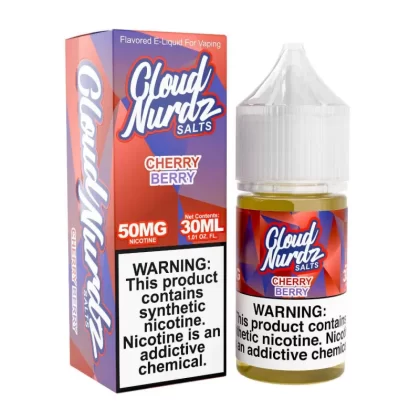 Cloud Nurdz Salts Cherry Berry Synthetic Nicotine 30ml E-Juice - Ecigmafia