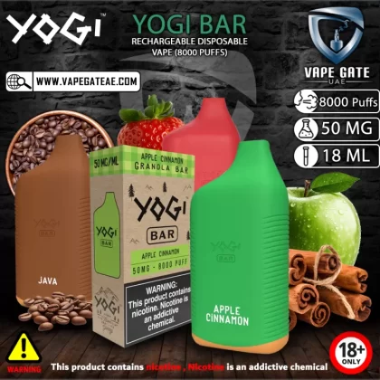 YOGI BAR RECHARGEABLE DISPOSABLE VAPE (8000 PUFFS) - 50 mg / Strawberry