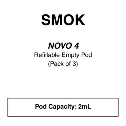 SMOK NOVO 4 Replacement Pods – 3 Pack - Vapeys Co Nz