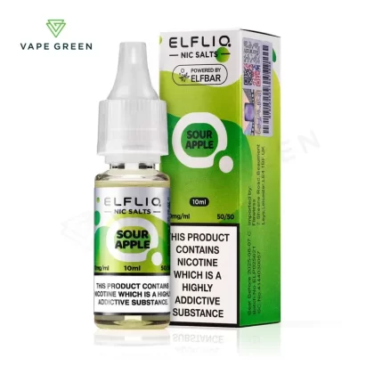 Sour Apple Nic Salt E-Liquid by Elf Bar Elfliq - Eliquidsupply