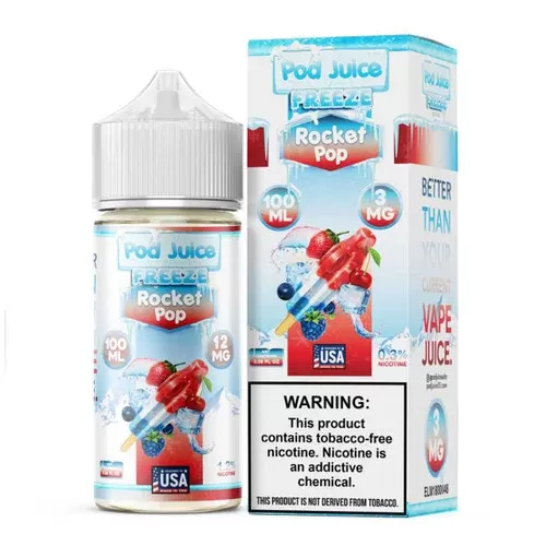 Pod Juice Rocket Pop Freeze Tobacco Free Nicotine E-Juice 100ml