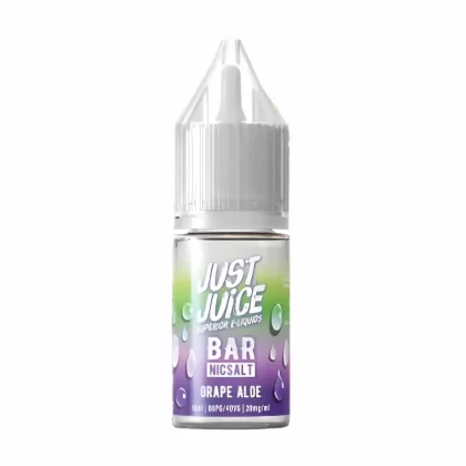 Just Juice Bar Grape Aloe Nic Salt Vape Juice- 10 Pack - Strength 5mg