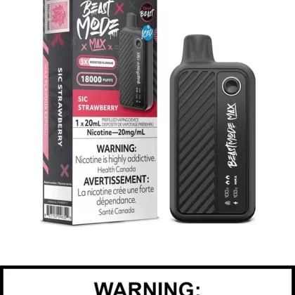 Sic Strawberry Iced Flavour Beast Beast Mode Max Disposable Vape