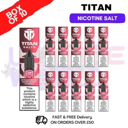 Strawberry Raspberry Cherry Titan 10ml Nic Salt BOX OF 10