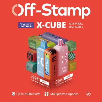 Off-Stamp X-CUBE 25K Disposable KIT Powered By LOST MARY – 25000 Puffs - Dragon Strawnana