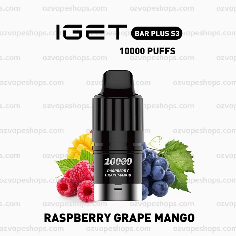 IGET Bar Plus S3 Pod – Raspberry Grape Mango - Ozvapeone (6DADCE)