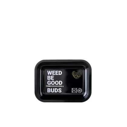 BIO Glass Rolling Tray | ‘WEED BE GOOD’ | Small – 7.5″ x 5.5″ – Metal