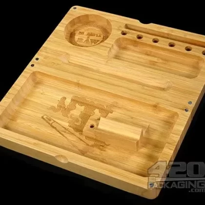RAW | No Jumpers Backflip Magnetic Wood Rolling Tray | 14in x 11in – Large – Wood
