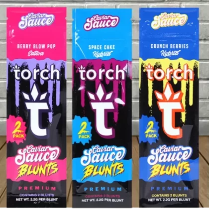 Torch Caviar Sauce Blunts 2pk - strain#Berry Blow Pop (Sativa)>Crunch Berries (Hybrid)>Space Cake (Hybrid)
