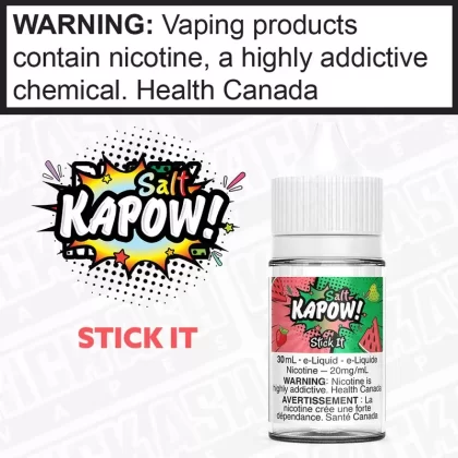 Stick It by Kapow Salt - Strength#12 mg/mL 30mL ONTARIO EXCISE STAMP>20 mg/mL 30mL ONTARIO EXCISE STAMP