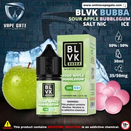 SOUR APPLE BUBBLEGUM ICE - BLVK BUBBA SALTS - 30ML - 50 mg / 30 ml