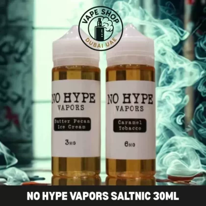 No Hype Vapors Saltnic 30ml E-Liquid buy in Dubai - Butter Pecan Ice Cream, CARAMEL TOBACCO; Vape Product