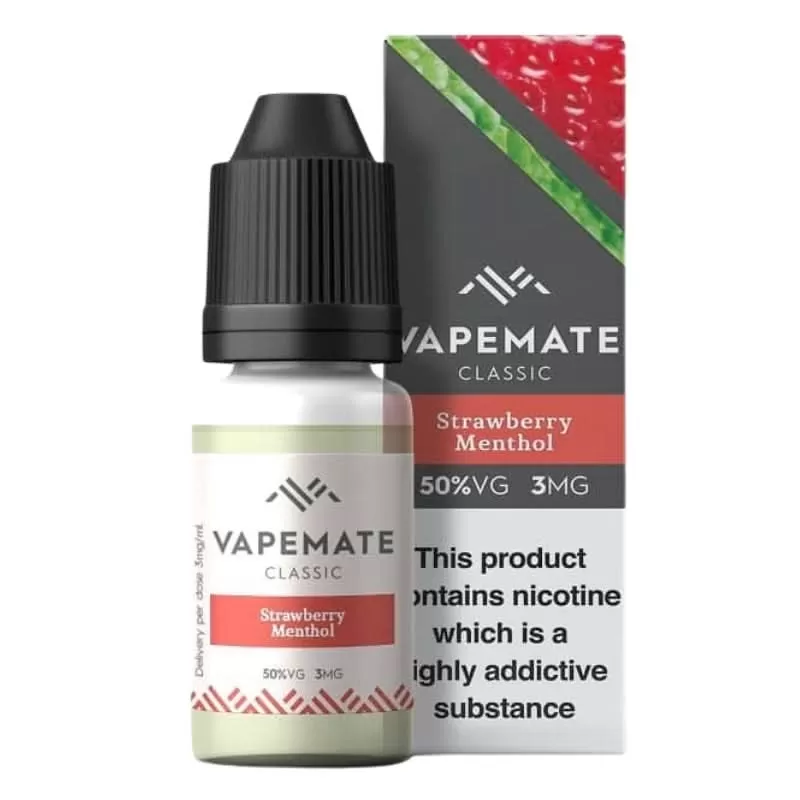 Strawberry Menthol E-Liquid by Vapemate (10ml) - 3mg