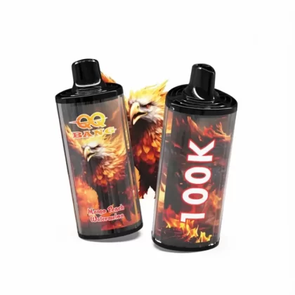 QQ Bang 100K Vape Dual Mesh Rechargeable - Random Flavors(Minimum 2 Pieces), Peach Ice; 3-nicotine, 2-nicotine