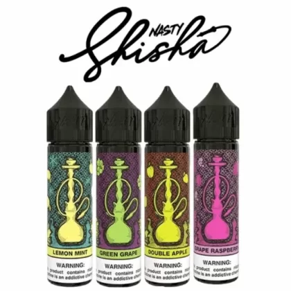 Nasty Shisha Freebase E-Juice – 60ml (3MG) - Flavor#Double Apple>Grape Raspberry>Lemon Mint>Green Grape
