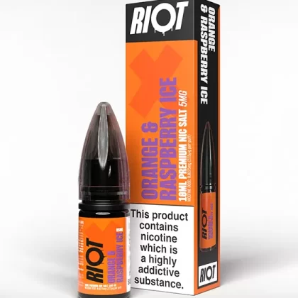 Orange & Raspberry Ice Nic Salt E-Liquid - Riot X - 20mg - PG 50%