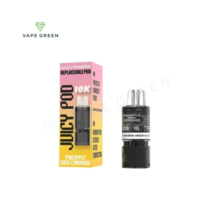 Pineapple Soda Lemonade Prefilled Pod Refill Pack by Juicy Pod Novamax 10K