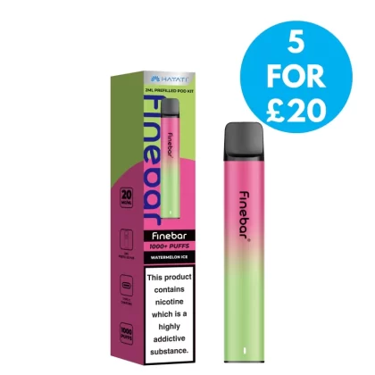 Hayati Finebar Prefilled Pod Kit - Vape Product; Banana Ice, Blackberry Raspberry