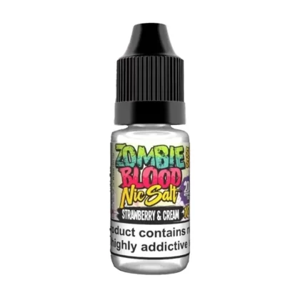 Zombie Blood Strawberry & Cream Nic Salt Vape Juice - 10 Pack - Strength