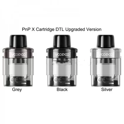 VOOPOO PnP X Replacement Empty Pod Cartridge Upgraded Version 2pcs/pack - Silver / Standard MTL Version