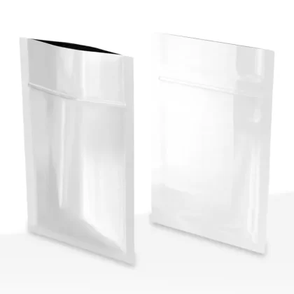Tamper Evident | Glossy White Mylar Bags | 3″ x 4.5″ – 1g – 1000 Count - Vape Store